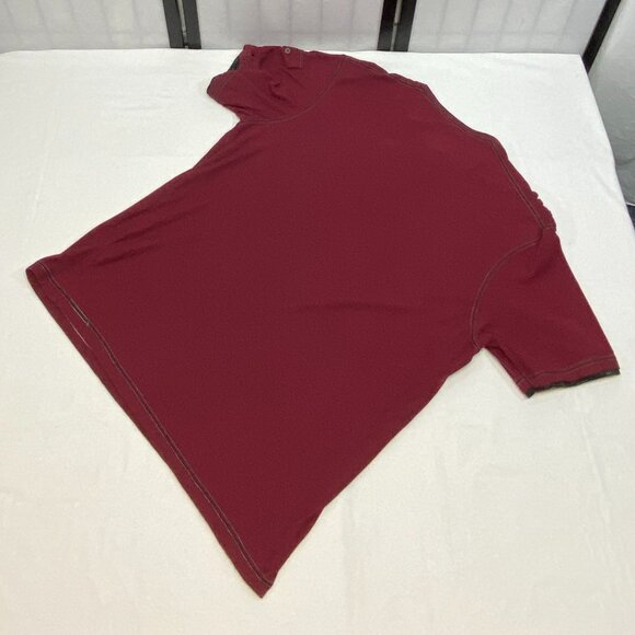 Modern Culture Burgundy Grey Marled 3 Button Short Tab Sleeve Henley Shirt 3XB - Picture 9 of 13